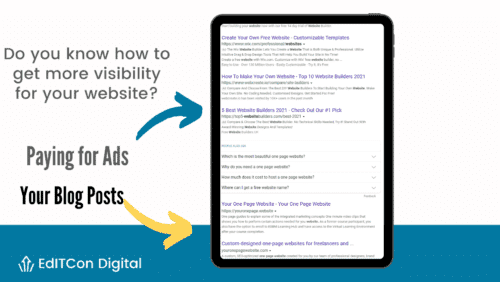 Tablet with google search results to show how to get more visibility for your website